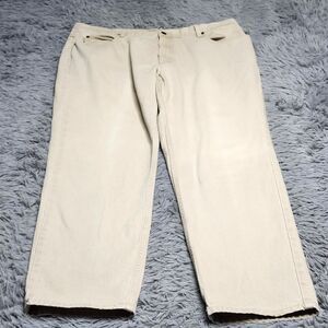 LL Bean Jeans Mens 40x30 Beige Classic Fit Straight Leg 100% Cotton Denim Pants